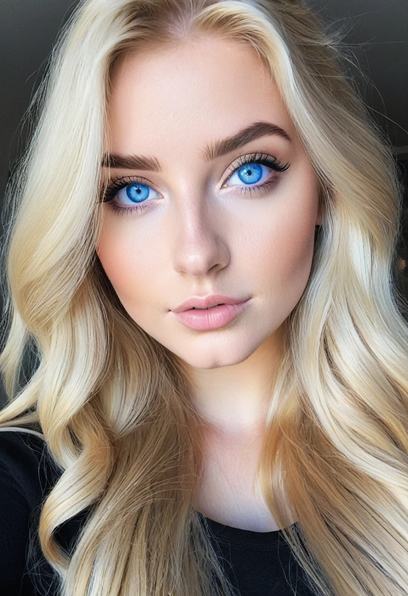 lauren budd, iphone pro 14 selfie, 20 years old female, extremely beautiful, skandinavian, blue eyes, long blonde hair, realistic, curvy body