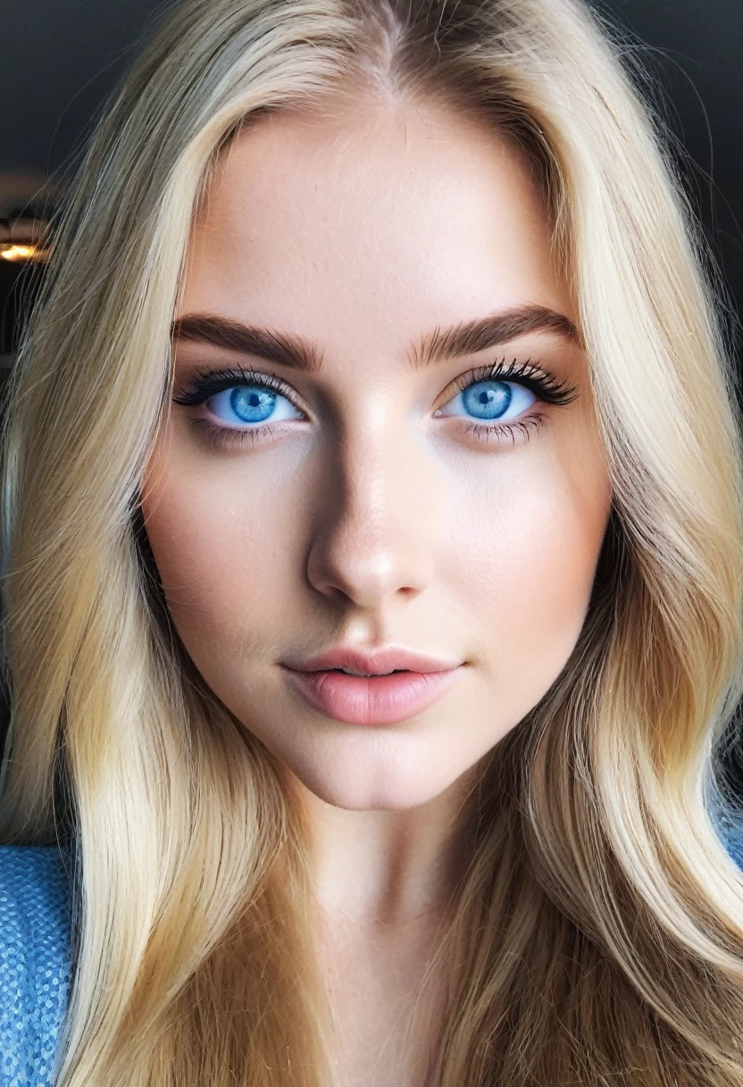 lauren budd, iphone pro 14 selfie, 20 years old female, extremely beautiful, skandinavian, natural blue eyes, long blonde hair, realistic, curvy body