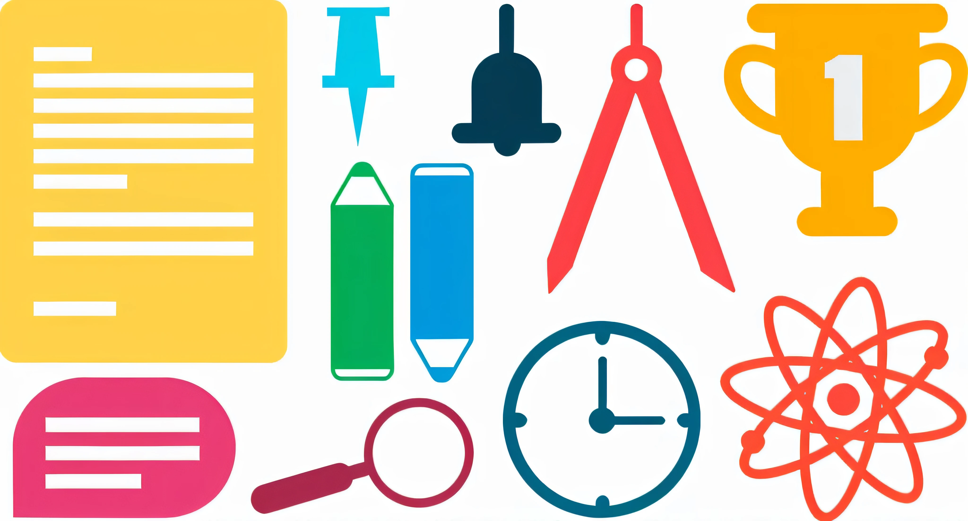 a close up of a bunch of different items on a black background, educational supplies, miscellaneous objects, objects, tools, various items, pixabay, clipart, knolling, items and gadget, created in adobe illustrator, various subjects, wide screenshot, on a flat color black background, organized, clipart icon, on a dark background, clip art
