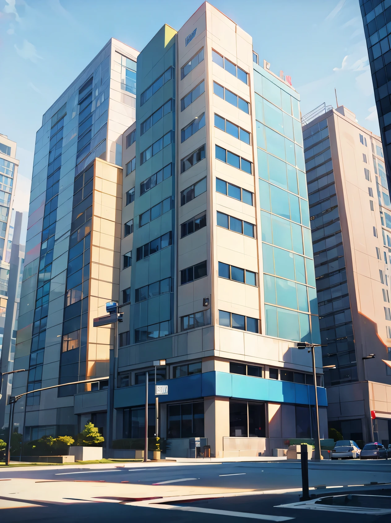 Animated office building front view