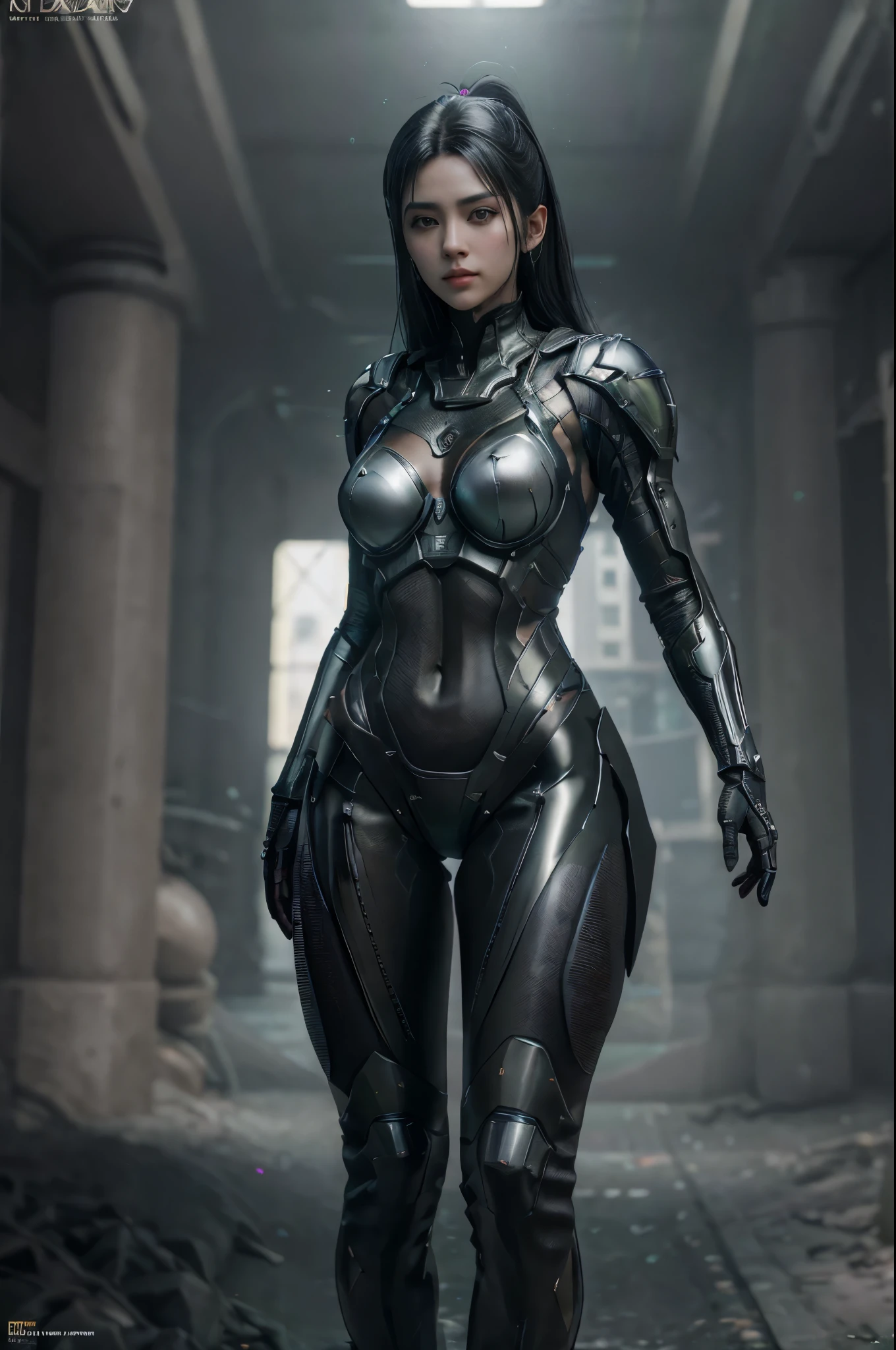 A stunning 3D image of a beautiful cyberpunk female character emerges, revealing intricately detailed carbon fiber battlearmor. The small armor pieces glisten under the ray-traced NVIDIA RTX graphics, showcasing every curve and line in hyper-realistic detail. Her naked body beneath the armor is an indulgence in maximum definition and sharpness, with hdr (HighDynamicRange) lighting illuminating her every feature.

The Unreal 5 engine brings her to life with subsurface scattering, PBR (Physically Based Rendering) textures, and accurate simulation of light-material interactions. Post-processing enhances the visual experience further, with anisotropy filtering