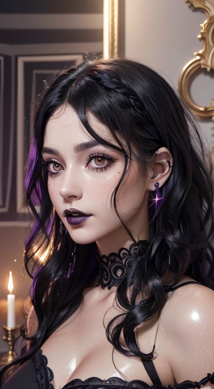 goth girl,1 nude girl,((extremely cute and beautiful black haired anime goth girl)),(((16 years old))),(small breasts:1.2),((((black wavy hair:1.35,absurdly long unkempt hair,messy hair,colored inner hair,ear breathing)))),((heterochromia:1.5, (purple_eye and red_eye))),intricate eyes,beautiful detailed eyes,symmetrical eyes,Big eyes:1.5,((fat)),(((lustrous skin:1.5,bright skin: 1.5,skin tanned,shiny skin,very shiny skin,shiny body,plastic glitter skin,exaggerated shiny skin,illuminated skin))),(spider lower abdomen,narrow waist,wide hip,athletic body,inflated legs,slender thighs,detailed body,(detailed face)),

cute,slutty,seductive,erotic,(nsfw),



(dynamic pose:1.0),embarrassed,(centered,scale to fit dimensions,Rule of thirds),

inside,indoor,((black goth bedroom,girl goth bedroom)),scenery:1.25,((intricate scenery)),((winter decorations)),

(Glossy winter ornaments),highres,sharp focus,(ultra detailed,extremely detailed),(photorealistic artwork:1.37),(extremely detailed CG unity 8k wallpaper),(((vibrant colors,vibrant theme))),(intricate),(masterpiece),(best quality),artistic photography,(photography taken by sldr),(intricate background),perfect rendered face,perfect face details,realistic face,photo realistic,analog style,((intricate detail)),(((realism))),