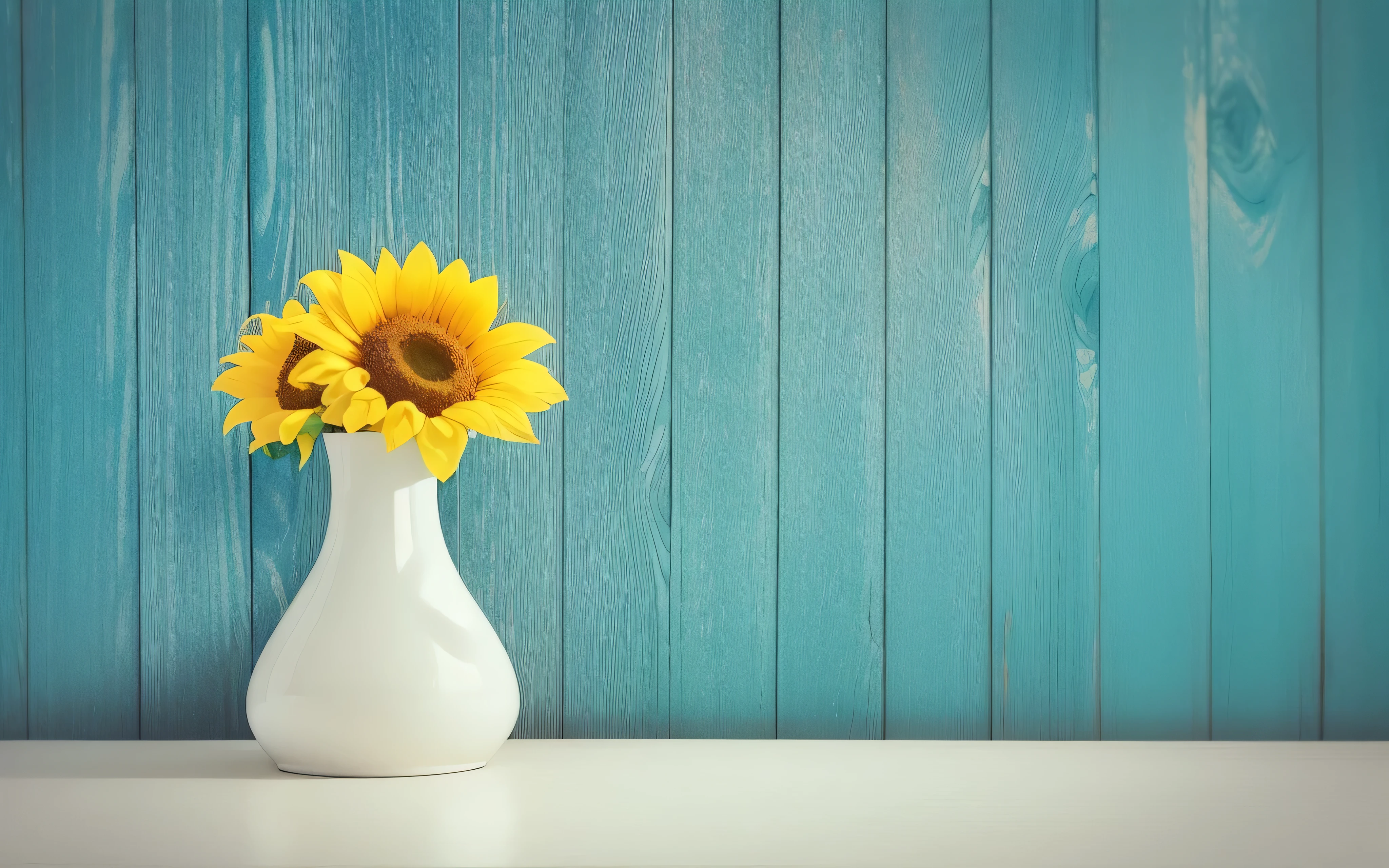 there is a white vase with a yellow flower in it, vase with flowers, colors : yellow sunflowers, colors: yellow sunflowers, white vase, dslr photo of a vase on a table, sunflowers in the background, sunflower background, still life with white vase, minimalistic composition, vase, istock, stylized photo, helianthus flowers, sunflowers