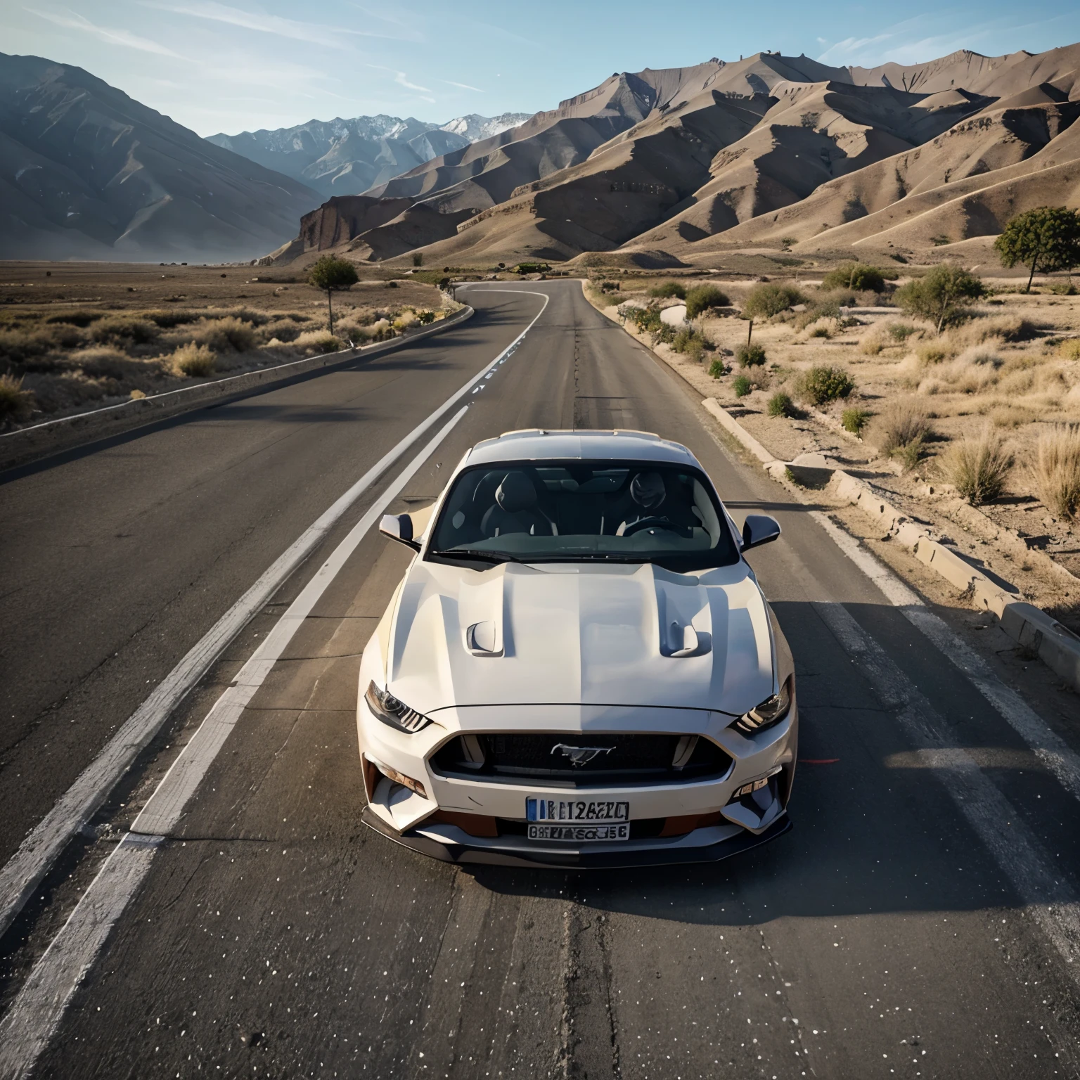 Mustang GT  white colour road racing with the above text mustang 