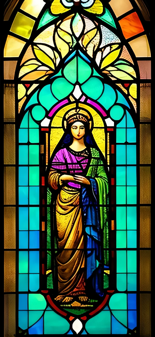 a close up of a Stained glass window with peacocks in it, Highly detailed painting by Olga Rozanova, art station, art nouveau, ( art nouveau ), (art nouveau), maxim verehin Stained glass, translucent rose ornate, Stained glass art, rose, Stained glass!!, beautiful details and colors, Beautiful depiction, Stained glass style