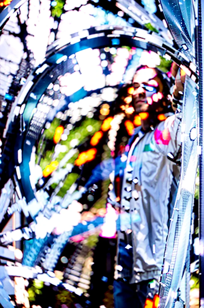 3D, personality: Johnny reaching out to touch the portal. A gentle wind picking up and swirling around him, causing his hair to dance in the breeze. The portal beginning to pulse with a soft, inviting light. unreal engine, hyper real --q 2 --v 5.2 --ar 16:9