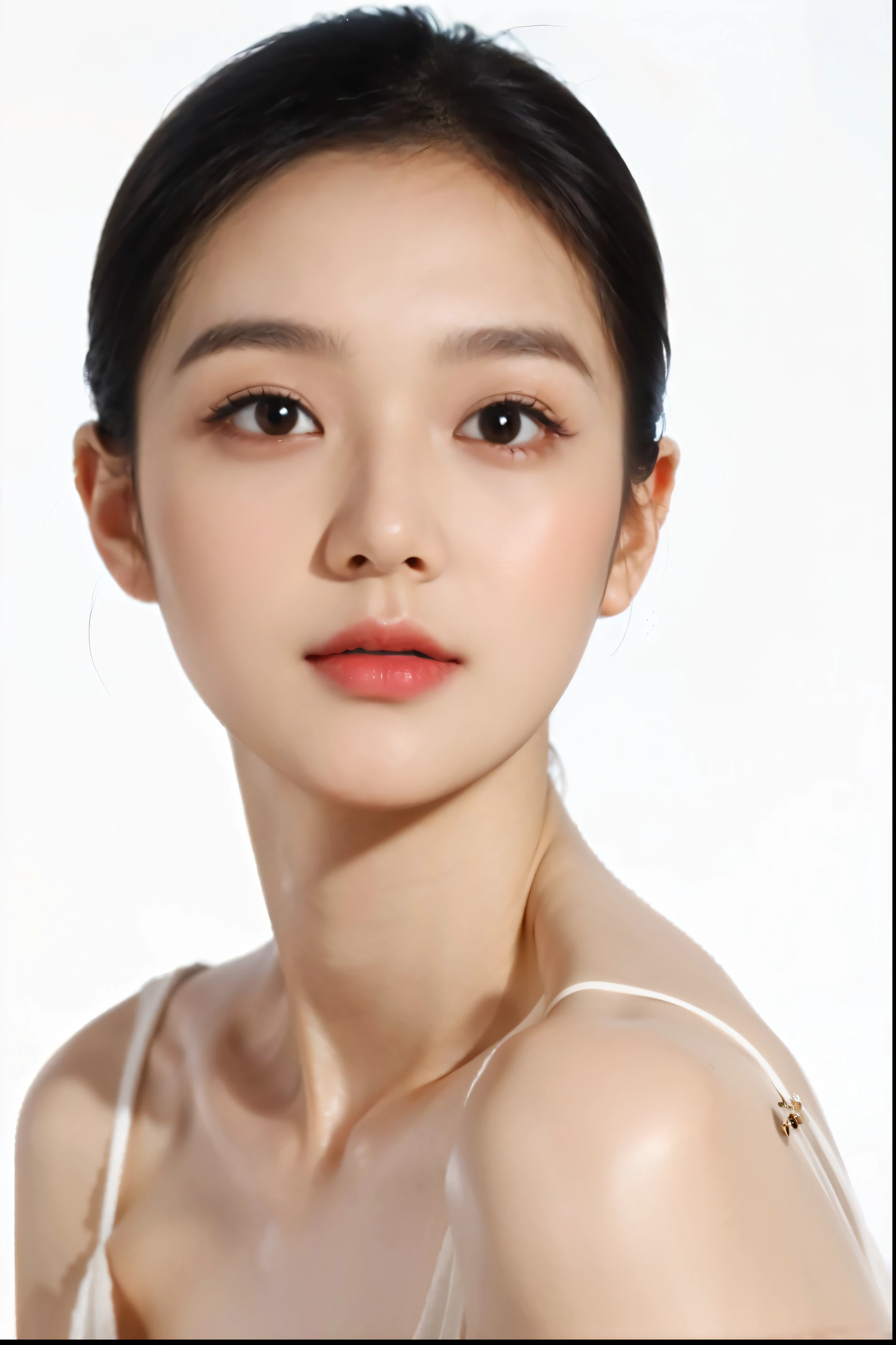 Arav woman in white blouse and white top, young cute korean face, Beautiful and delicate face, Cute and delicate face, Gorgeous Chinese model, Korean popular makeup, Korean popular makeup, beautiful aesthetic face, Gorgeous young Korean woman, pale round face, Beautiful young Korean woman, Beautiful Korean woman, Korean facial features, Young cute asian face