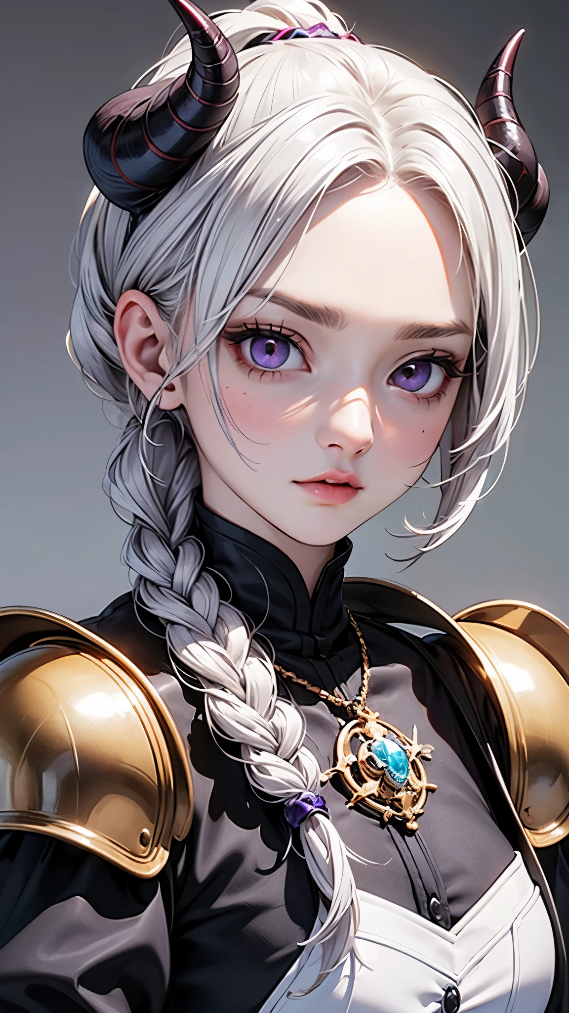 (Professional 3D Rendering:1.3), (Realistic:1.3), ((Best Quality)), ((Masterpiece)), (Highly Detailed: 1.4), (Hyperrealistic), ((Beautiful Faces)), (( Faces detailed)), ((Best quality)), ((Masterpiece)), (Highly detailed: 1.3), (realistic), (photorealistic), (high dynamic range), 8k, Highly detailed, ultra-high resolution, (((Extremely detailed eyes and face))), (Highly realistic skin), Keep the idea, Keep the forms, Female, Very beautiful woman, Romanian features, Highly detailed face, light blonde hair, calm expression, Has a headband made of metal, Dark gray metal, Rubber cables come out from the headband to the neck, black cables, wears a Soviet-style uniform, dark brown, Made of felt, Wears a gray military shirt, with red collar and sleeves, Black leather gloves , Highly detailed hands, gray military pants, Image background, Gray forest, Snowy forest, fog