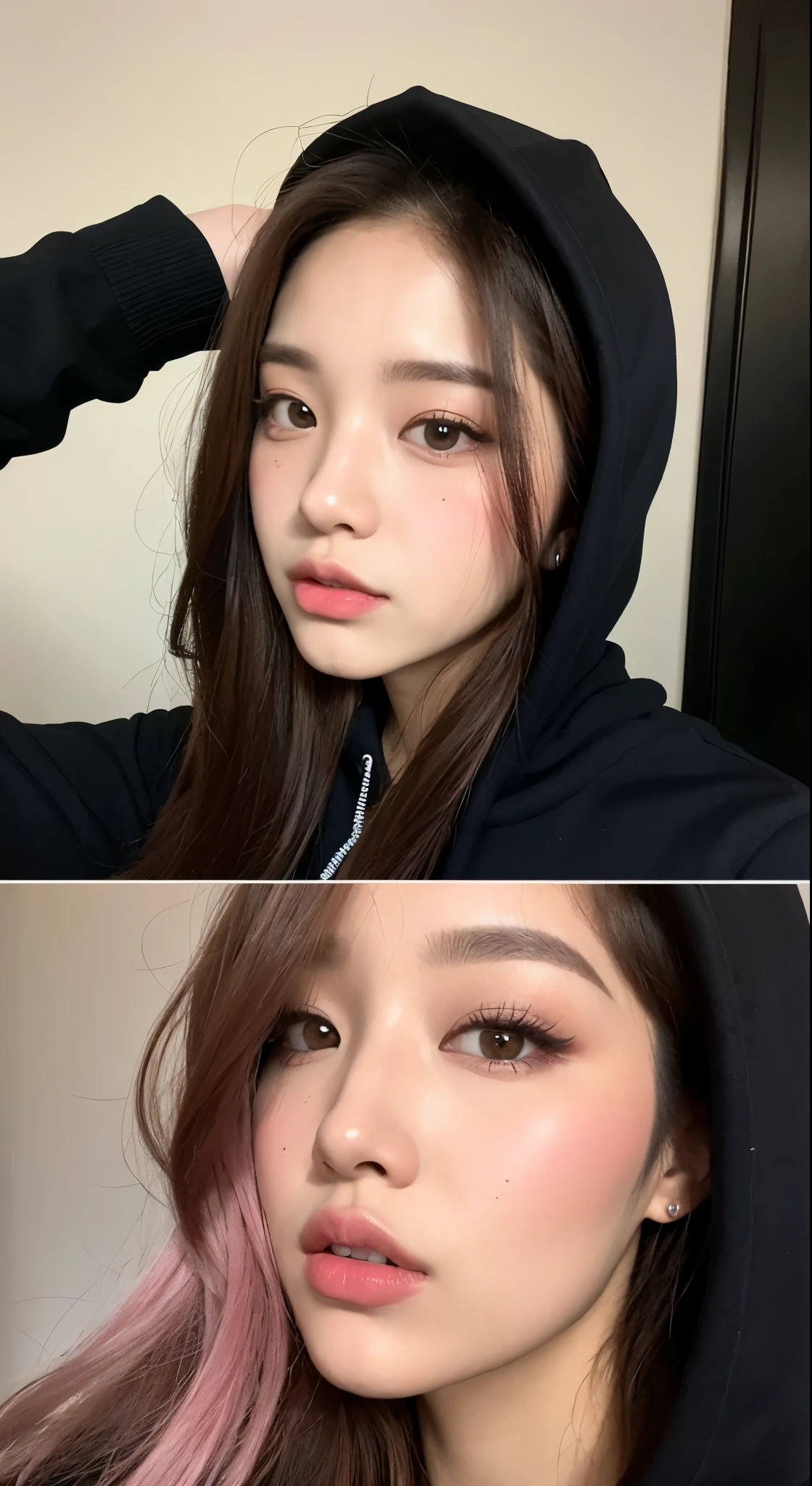 Close-up of a woman in a hoodie and shirt, black pink jenny, Nam Jae Young, That's a cute Korean face, blackpink joshi, blackpink roseanne park, Shin Jin Young, Choi Hong Hwa, Ulzzang, Gombi, portrait of blackpink joshi, Larisa Manobar, headshot profile picture, With a round face