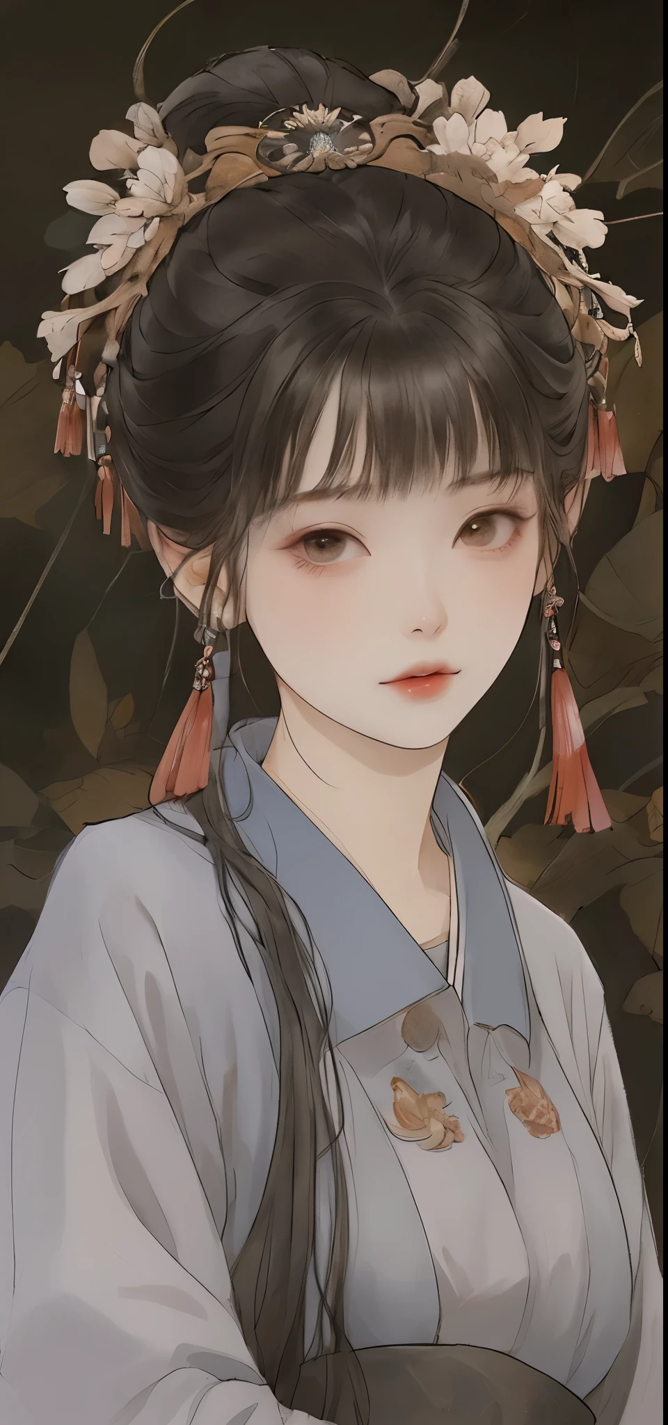 a girl, 18 years old，Chinese clothing, （（（face close-up）））, Sunlight, （（Clear face））, clean white background, masterpiece, Super details, epic work, ultra high definition, high quality, Very detailed, official art, 8k wallpaper, Super details, 32k