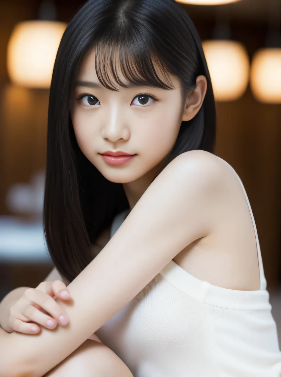 highest quality, Realistic, 8k, High resolution, Full Color, 1 girl, woman, 15 years old woman, (pupil, Light in your eyes), Beautiful face in every detail,Beautiful Skin,Looking at the audience:1.8, (1 girl eyes Looking at the audience:1.55), Upper Body, Browsing Caution