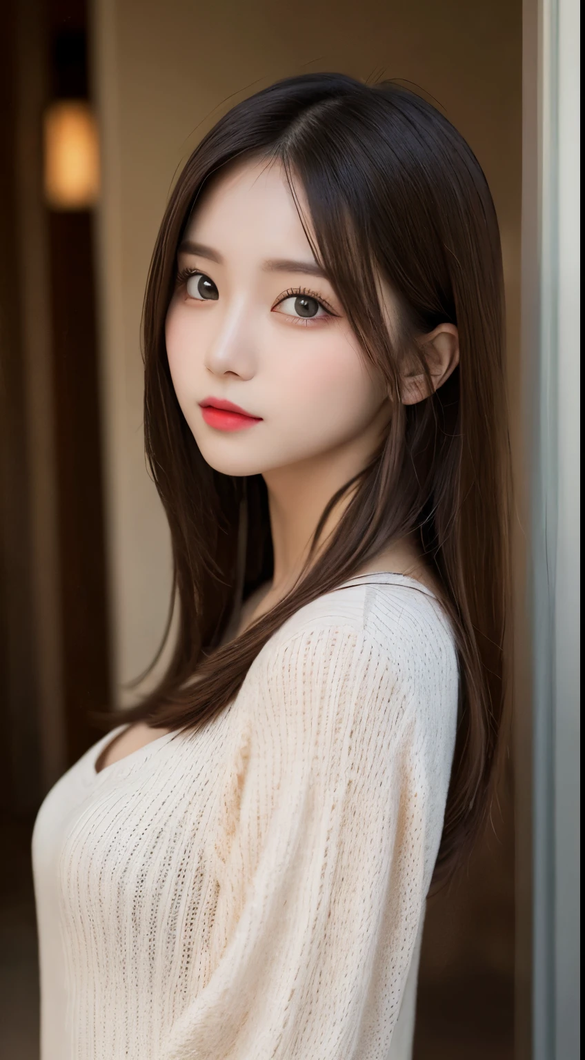 table top, highest quality, shape, Super detailed, finely, High resolution, 8k wallpaper, 完璧なダイナミックな構shape, beautiful and detailed eyes, Nice spring clothes,beautiful straight hair,small breasts,natural color lip, 20 year old girl、cute、sexy shot looking at camera,Always blur the background,perfect and beautiful face,Beautiful and dense face、slim face and style,Big eyes、Do gal makeup,real photos（best image quality）、sexy face、fashion model pose、full body shot,casual dress、Face when kissing