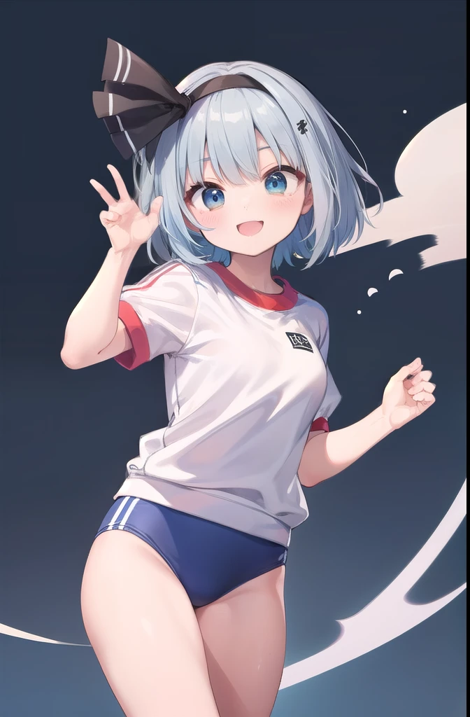 (((((whole body)))))、Youmu, This is a very cute gym uniform 、smile,、cowboy shot、stylish pose、