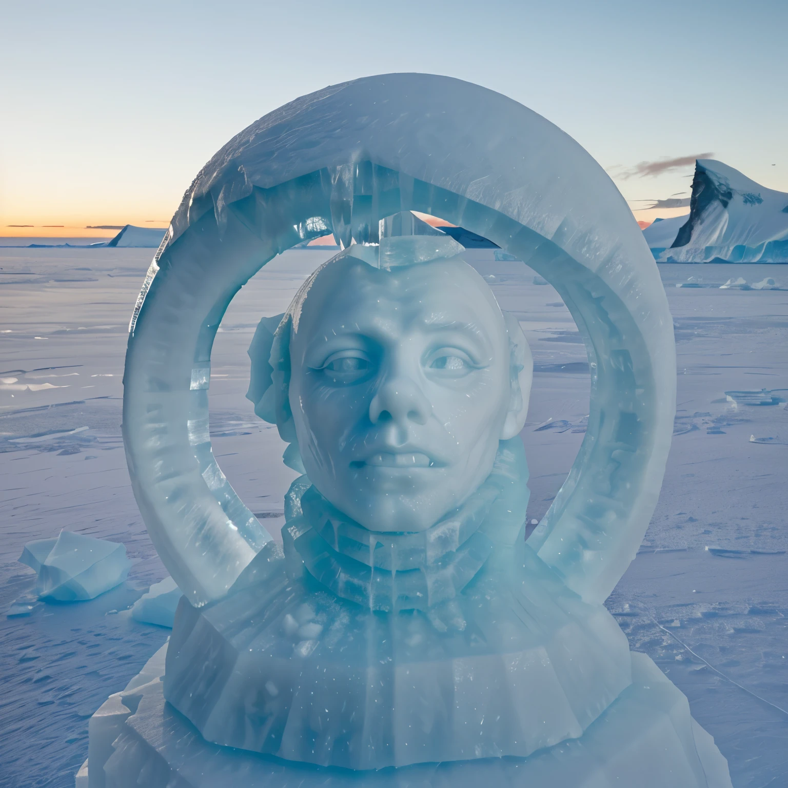Bad ice sculpture on antarctica