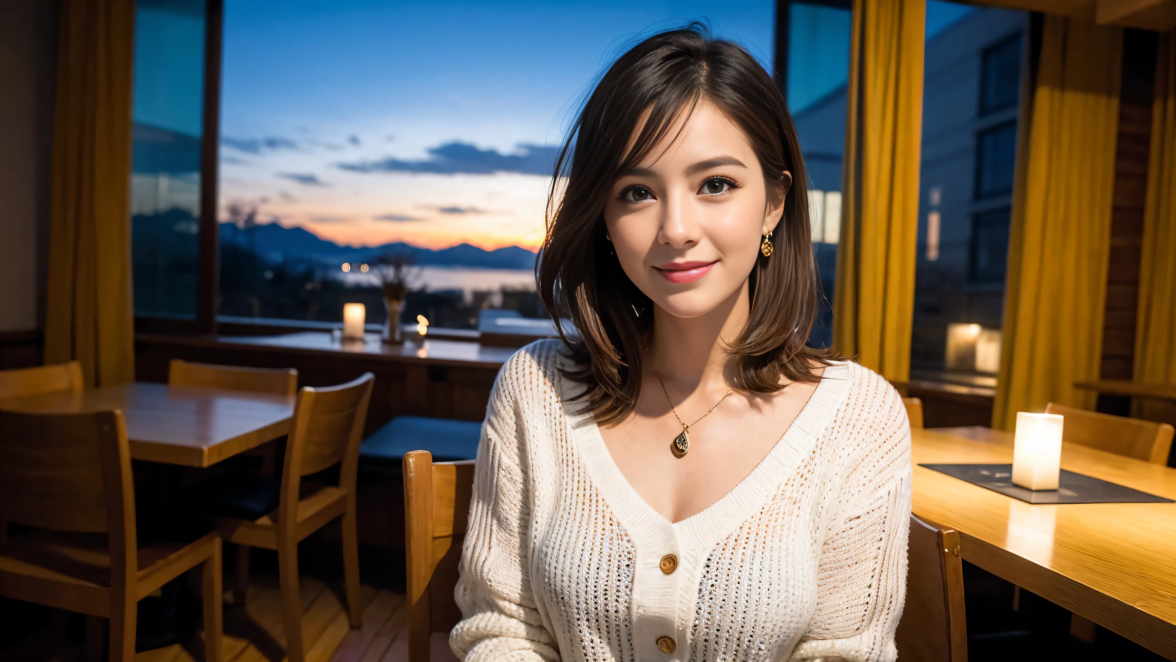 (Realistic:1.1),(masterpiece,Highest quality),8k,(49 years old), 53 years old, slimカップル、Tight waist,Upper Body,full-course dinner、wine 、Amazing view of the sunset sky and clouds、Perfect Anatomy, Brown Hair, short hair,Random Hairstyles,((Highly detailed face and eyes:1.2)),Perfect golden ratio face,Long sleeve shirt、dress,(smile:1.2)、Shortcuts、cute、(Realistic, Intricate details:1.2), A bright smile、short hair,Bright Face、赤wine 、Appetizers、Italian food、wine bottle、Champagne、スパークリングwine、(slimな顔), (The body is slim), (Brown Hair), (Shortcuts), Upper Body, 白wine, slim, wineグラス,