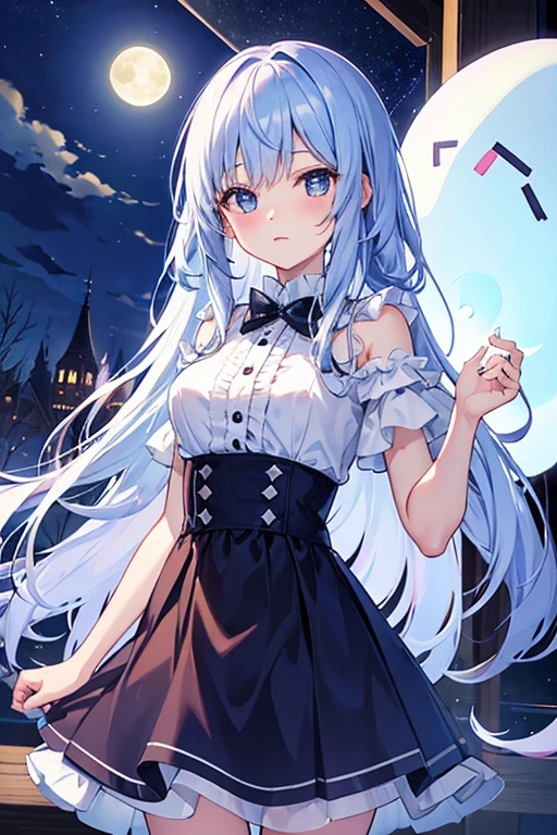night, moonlight, ghost girl