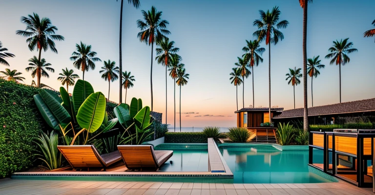 RAW photo, villa exterior, modern architecture, swimming pool, beach sand, grass, green fence, night light, outdoor lighting, realistic
8k uhd, dslr, soft lighting, high quality, film grain, Fujifilm XT3

