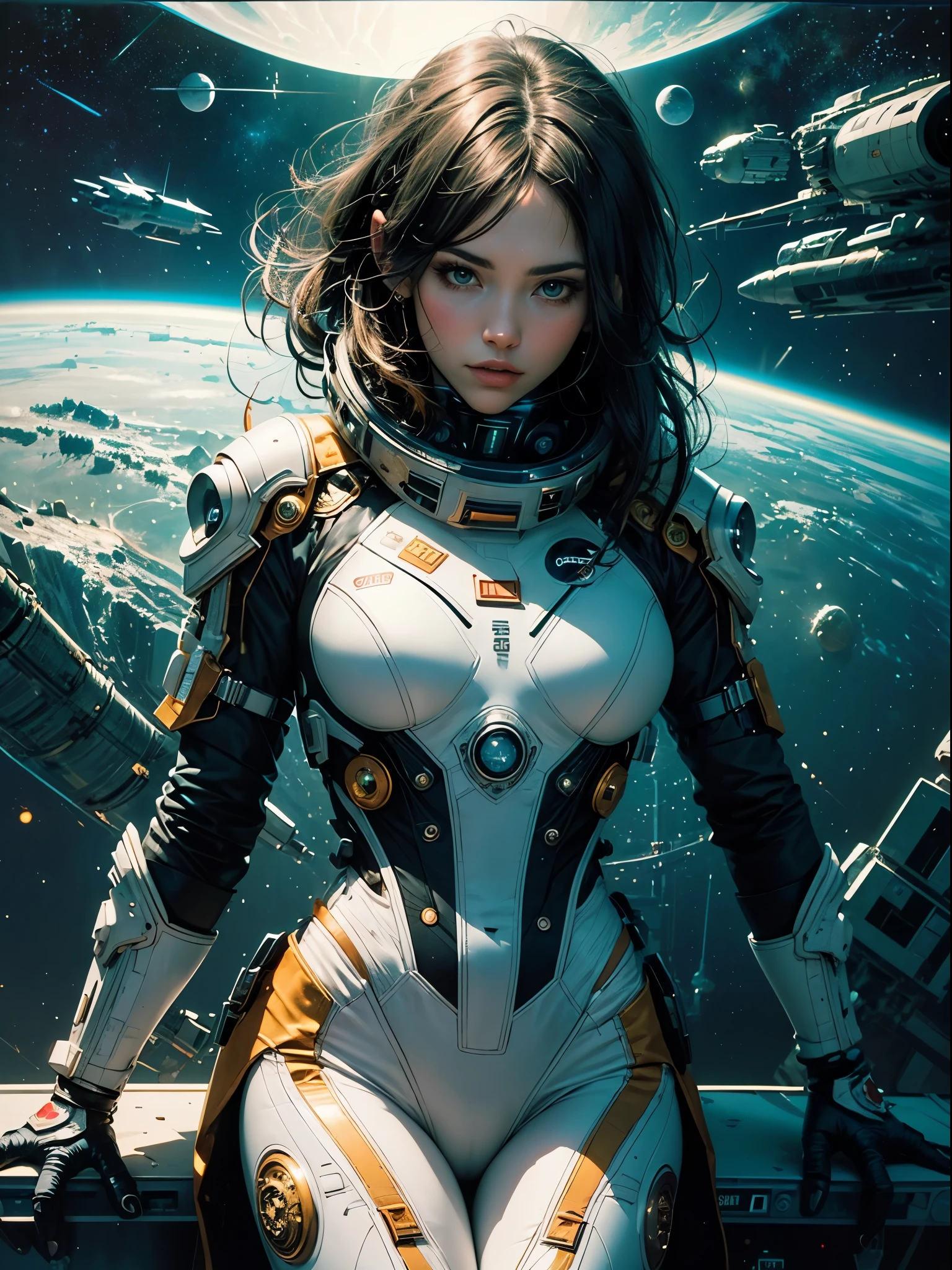 (Masterpiece: 1.2, Best Quality), Fantasy, (Alien, Lab, Spaceship, Sci-Fi, Complex Details, Depth of Field), Best Quality, Masterpiece, Highly Detailed, Semi Realistic, hot, sexy, alien girl, (((white complex outfit, spacesuit))), cyberpunk, posing seductively, closeup, masterpiece, best quality, dynamic pose, aesthetic, beautiful face, sci-fi, best quality, super high res, sexy, long hair, beautiful and realistic face, ultra realistic face, accurate ultra realistic face, ultra - realistic face, athletic body, ultrarealistic uhd faces, extremely realistic faces, beautiful highly symmetric face, hyper realistic face