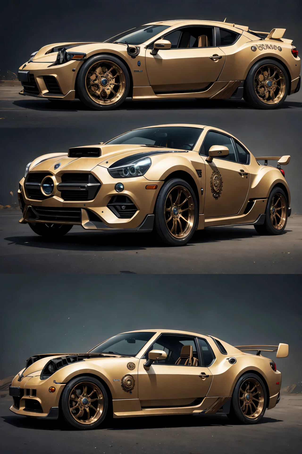 (Masterpiece,32K resolution), best quality, create a steampunk race car, design sheet, subtly illuminate, art behance,Surreal..cute00d
