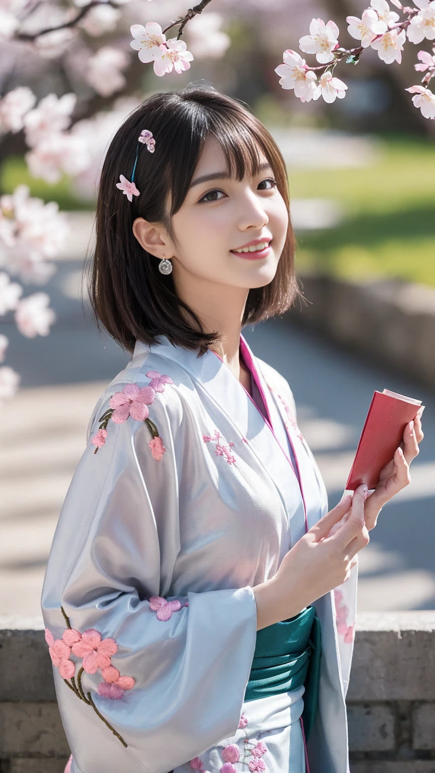 (Emo art:1.6),(8k, RAW photo, best quality, masterpiece:1.3),(photorealistic:1.25), HDR, UHD, dynamic,(colorful:1.35) , blooming light effect,(blurry backround),
BREAK
1 girl, solo,(Japanese Idol(actress):1.2),(face perfect:1.2),Expressing a beautiful and elegant woman,(extremely beautiful lady standing up),(Looking up:1.3), (Dynamic movement),busty ,nipples ,intricate details, adorable, vibrant, playful, perfect hands, detailed hands, perfect eyes, detailed eyes,(smile:1.2),(gyaru:1.2), (tanned skin:1.1), (dynamic posing),(realistic skin and hair texture, detailed beautiful & luster & grossly),(short bob amber hair:1.3),(streaked hair),Long narrow eyes, nasally face ,A nicely protruding chin,(High nose),((Long bangs:1.3)),enchanting, adorned, charming,captivating, alluring, stylish, bedazzled,(fit body:1.2),
BREAK
((elaborate costume:1.6),(Luxury kimono:1.4,pale and coloured kimono,detailed embroidery:1.4)),(Earrings or necklaces studded with cherry blossom. As hair accessories:1.1),BREAK  (full of small cherry blossom petals, countless small cherry blossom petals around her:1.5), (full of small cherry blossom petals, countless small cherry blossom petals dancing in the air:1.5),BREAK (wind:1.4),(white background:1.4),nsfw,(((Cherry blossom row),((Cherry blossom petals dance, cherry blossom blizzard)),((Super detailed scene background))), Blur the background,