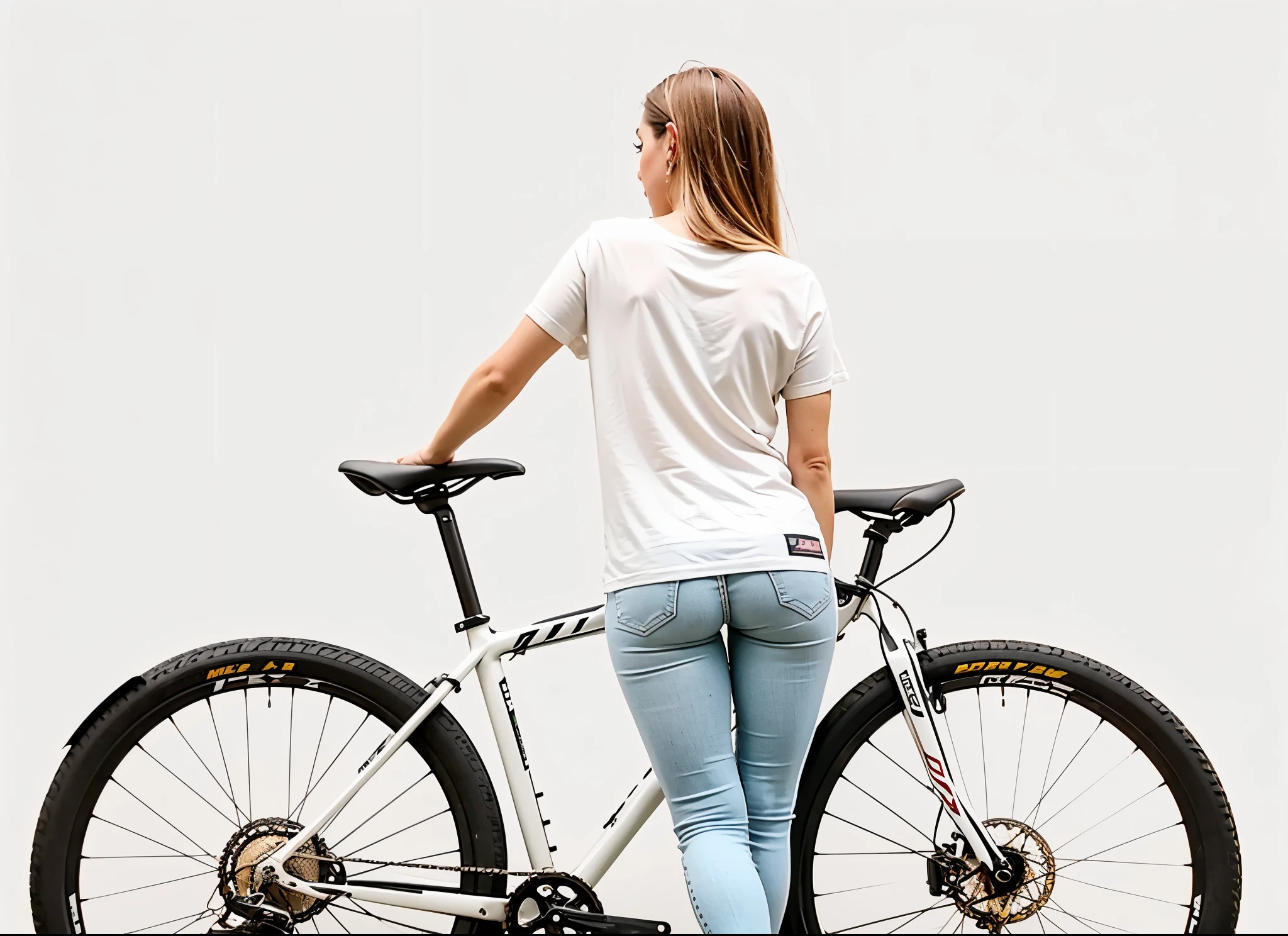 mulher arafa ao lado de uma bicicleta branca com detalhes em laranja, Sem fundo, bicicleta, sem fundo, bicicleta in background, rectangle, bicicletas, foto de uma motociclista, Easy, modelo de ultra alta qualidade, postagem no reddit, recurso, detalhe poderoso, imagem verdadeiramente realista, sem texto, detailed illustration, detalhes sutis, 2 0 2 1, 2021