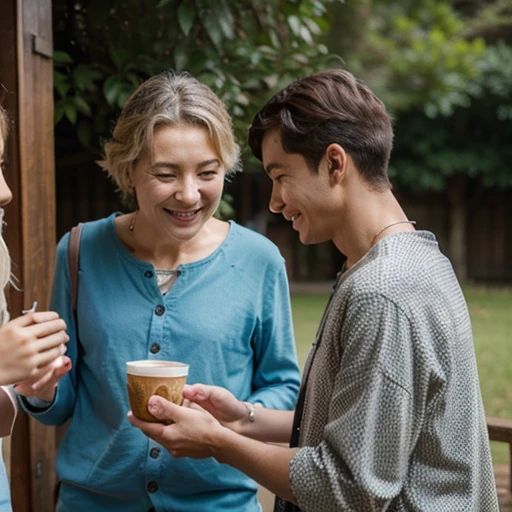 Elderly and young people、conversation、Have fun
