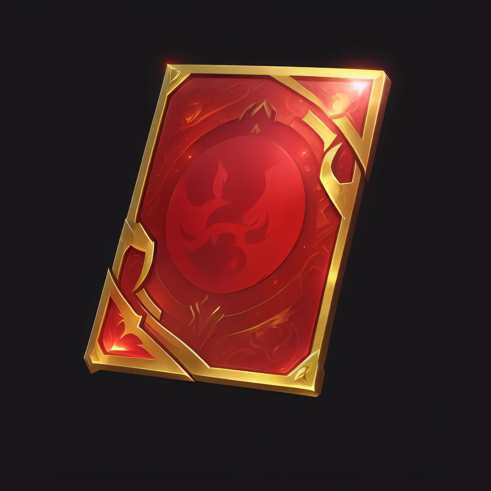 Red and gold badge closeup on black background, League of Legends champions, League of Legends style, League of Legends style, luxury liquid, Official splash art, League of Legends, Wisdom Badge, League of Legends style, golden skin, Heartstone original art style, from League of Legends, platinum skin, League of Legends splash screen, master&#39;space