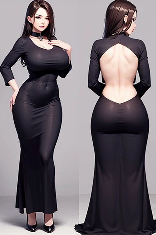 sexy , step mother, tight gown , back, big breasts , peach buttocks ,shy face