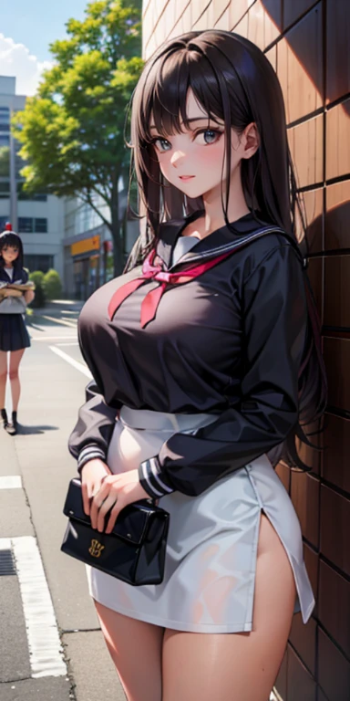 table top,最high quality,超high quality,high quality,realistic,photo-realistic, table top, cinematic lighting, super detailed, (2 girls:1.9), (Girl touching another girl&#39;head:1.1), walk, girl long black hair, Girl Bより背が高い, gentle smile, Wearing a sick man , black serafuku, Girl B (brown wavy hair:1.1), holding a school bag, In front of the school building, On forest roads, A lot of hydrangea, blue sky, morning sunshine, view from the side, cowboy shot, perfect face,A huge amount of semen drips onto her breasts.、A huge amount of semen drips down her thighs、A huge amount of semen drips down her thighs、Covered in semen、Covered in semen、A huge amount of semen drips onto her breasts、A huge amount of semen drips onto her breasts.、A huge amount of semen drips down her thighs、A huge amount of semen drips down her thighs、Covered in semen、Covered in semen、after rape、after sex、Ripped sailor suit、A huge amount of semen spills out of her mouth and drips onto her breasts. 、crying face、nakedの女性、naked、sexy、have sex with a man最中、during sex、that&#39;I&#39;m inside、have sex with a man、have sex with a man、The penis is inserted into the vagina、The penis is inserted into the vagina、No modification、A man&#39;s penis is thrust up from below、