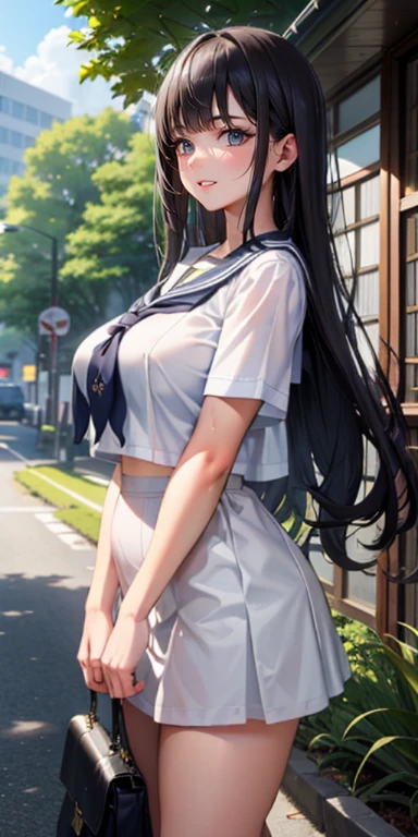 table top,最high quality,超high quality,high quality,realistic,photo-realistic, table top, cinematic lighting, super detailed, (2 girls:1.9), (Girl touching another girl&#39;head:1.1), walk, girl long black hair, Girl Bより背が高い, gentle smile, Wearing a sick man , black serafuku, Girl B (brown wavy hair:1.1), holding a school bag, In front of the school building, On forest roads, A lot of hydrangea, blue sky, morning sunshine, view from the side, cowboy shot, perfect face,A huge amount of semen drips onto her breasts.、A huge amount of semen drips down her thighs、A huge amount of semen drips down her thighs、Covered in semen、Covered in semen、A huge amount of semen drips onto her breasts、A huge amount of semen drips onto her breasts.、A huge amount of semen drips down her thighs、A huge amount of semen drips down her thighs、Covered in semen、Covered in semen、after rape、after sex、Ripped sailor suit、A huge amount of semen spills out of her mouth and drips onto her breasts. 、crying face、nakedの女性、naked、sexy、have sex with a man最中、during sex、that&#39;I&#39;m inside、have sex with a man、have sex with a man、The penis is inserted into the vagina、The penis is inserted into the vagina、No modification、A man&#39;s penis is thrust up from below、