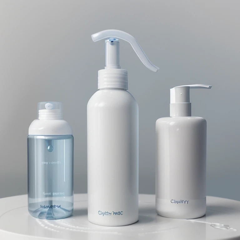 A sketch of the Purity Cleanse facial cleanser bottle is provided, featuring a cylindrical shape with a pump dispenser, and a color scheme of white, soft gray, and light blue. Just 1 bottle