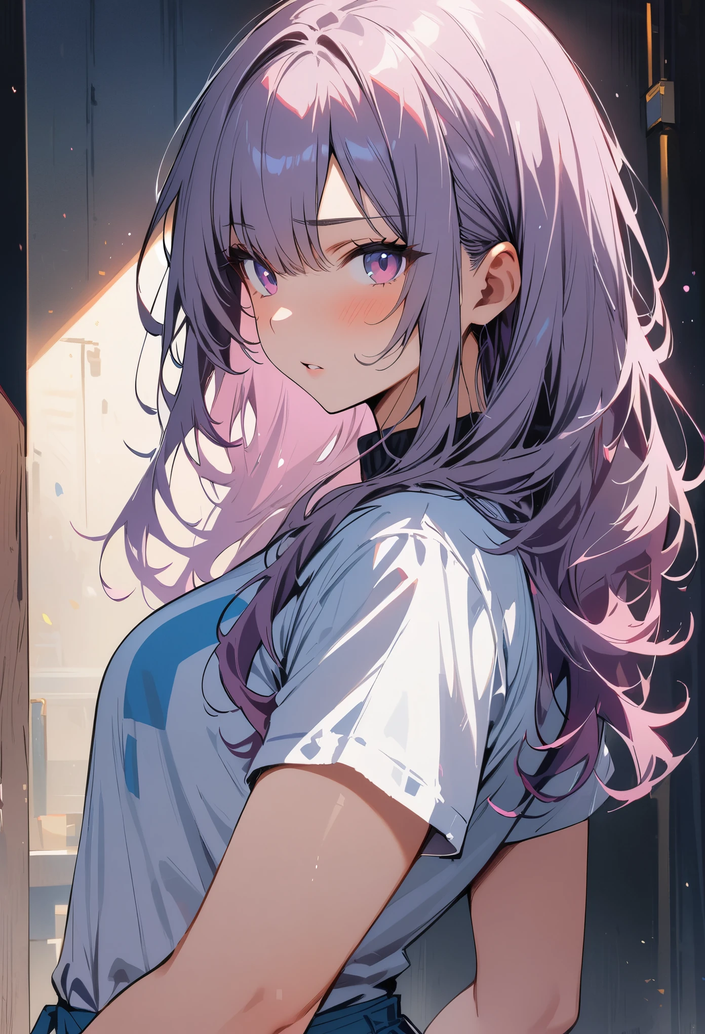 1 girl, Are stand, medium Hair, long hair, ponytail, pink hair, purple eyes, (((cute pink underwear))), (((cute white dress))), (((embarrassed))), (cowboy shot), (((showing underwear))), (((((skirt lift by myself))))), ((((cloth lift by myself)))), (((from front))), (from below), (closed your mouth), ((((looking at another)))), ((32K)), ((best quality)), ((ultra high res)), ((HDR)), ((uhd)), ((extremely detailed CG)), ((unity 32K wallpaper)), ((perfect anatomy)),