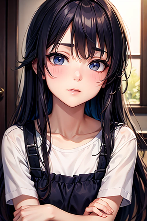 Girl hair black happy