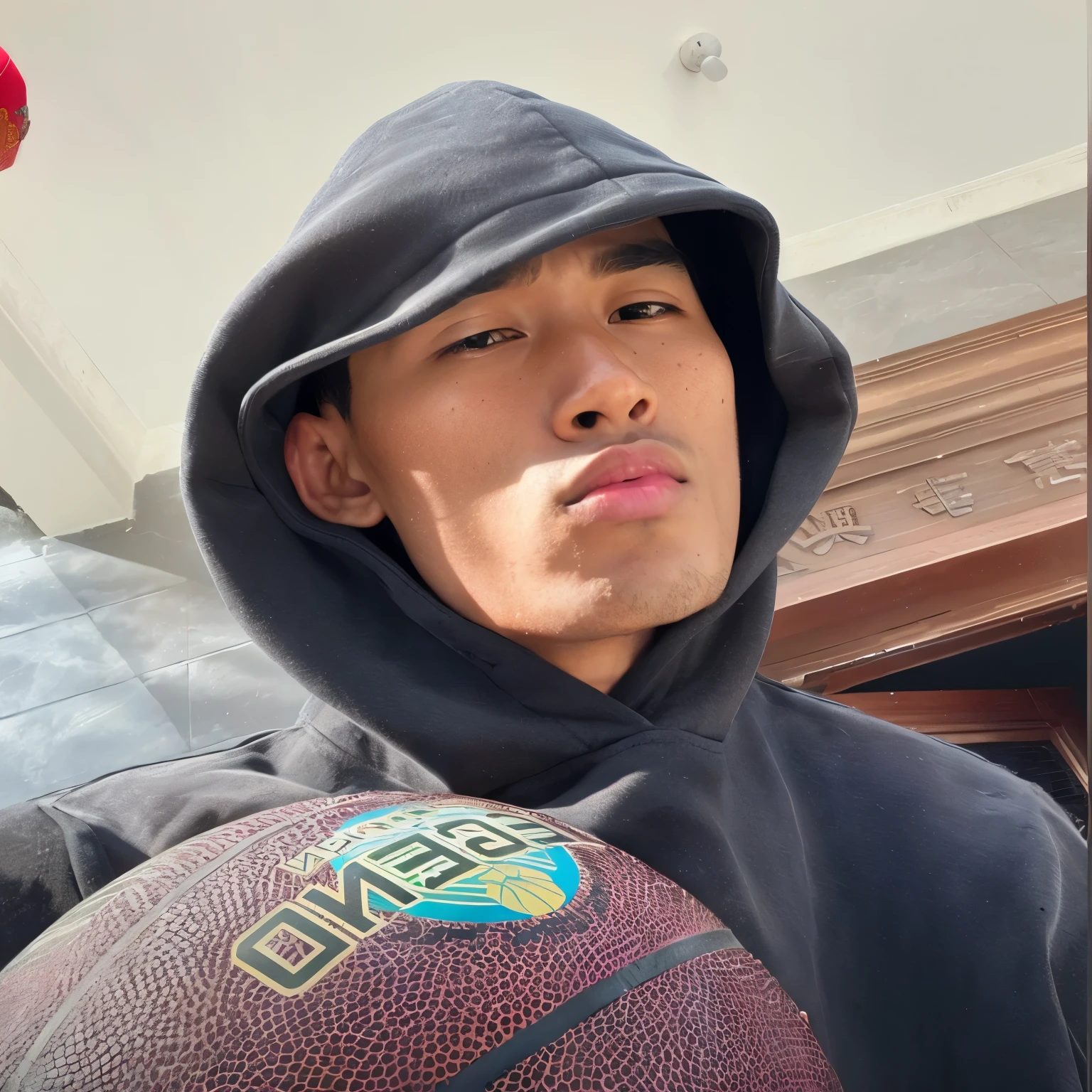 arafed man in a hoodie holding a basketball in front of a building, jayson tatum, jayson tatum as mother mary, jayson tatum as guerilla heroica, profile pic, andrew thomas huang, taken in the early 2020s, steve zheng, 2 3 years old, reuben wu, profile picture 1024px