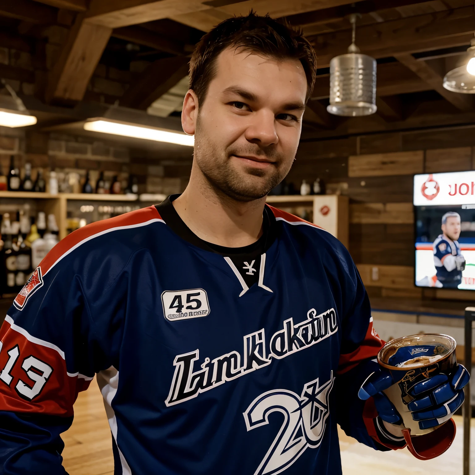 Jaromír Jágr play hockey and drink beer