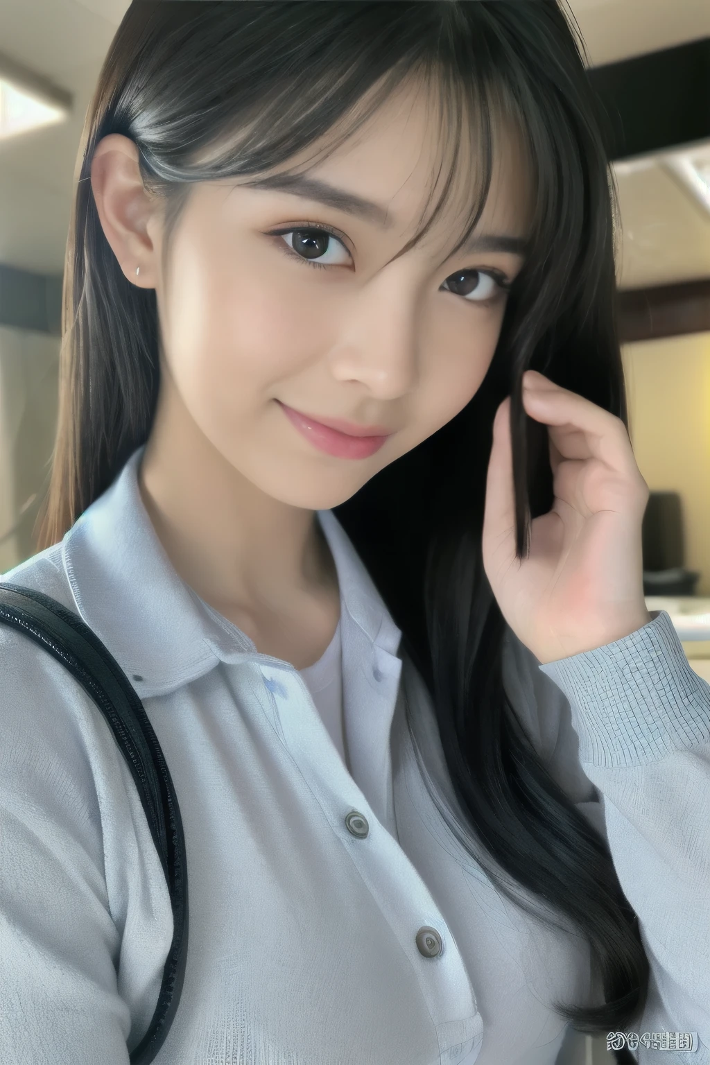 (8K、Raw photo、highest quality、Masseter muscle part:1.2)、super detailed、super resolution、(realistic、realistic pictures:1.37)、
Portrait、High-definition RAW color photo、professional photography、
very detailed and beautiful、very detailed、8K image wallpaper、amazing details、huge file size、
official art、very detailed CG Unity 8K wallpaper,
very detailed woman、girl、20 year old woma,
very fine eyes、very detailed肌、very fine fingers、very detailed nose、very detailed detailed mouth、perfect anatomy、
detailed background、detailed clothing、white skin、glowing skin、
Slender Body、black haired、semi-long、laughter、
lifelike face、delicate eyes、ordering sauce、
cowboy shot、positive、standing athletic pose、dynamic lighting