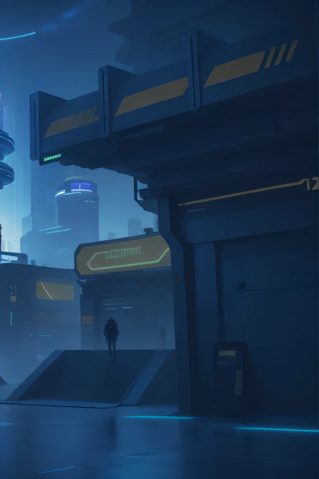 futuristic city, With circular energy matrix, Futuristic Cyberpunk 2077, --automatic