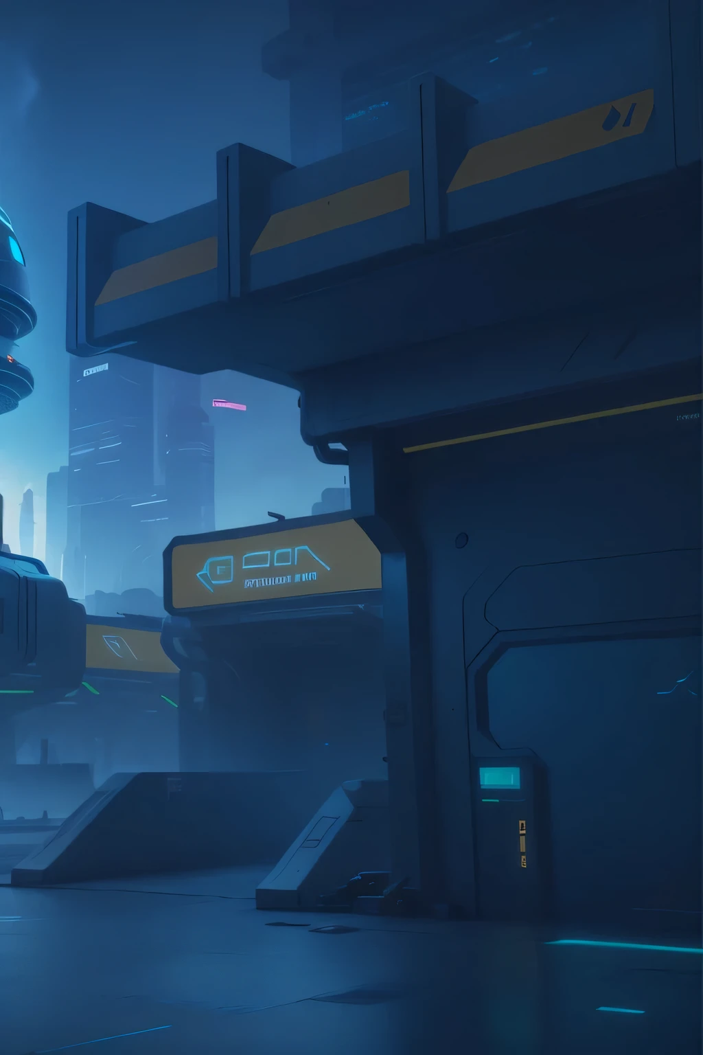 futuristic city, With circular energy matrix, Futuristic Cyberpunk 2077, --automatic