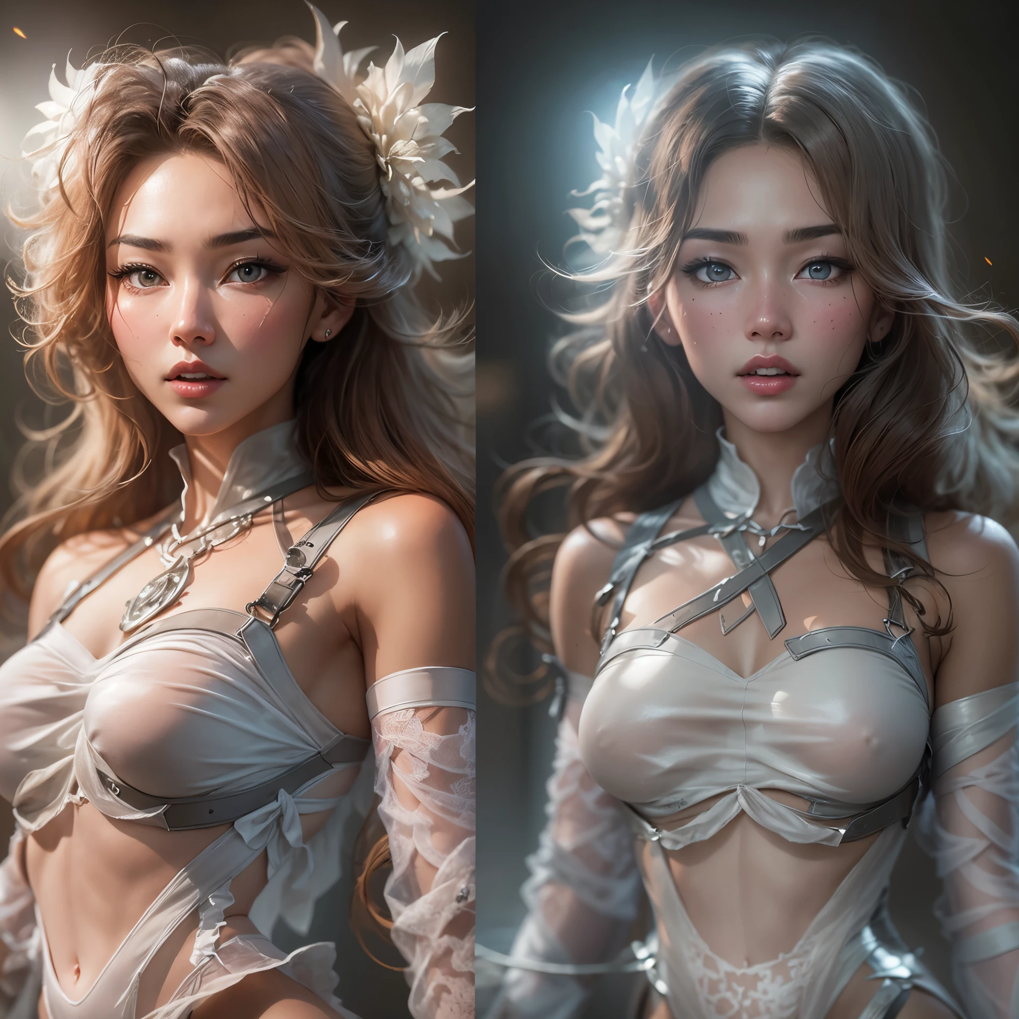 NSFW, 8k raw photo, highest quality, masterpiece, ultra high resolution, film grain, filmg, 1girl, look at the audience, natural skin texture, リアルな目と顔のdetailed, Full lips, ((highest quality)), ((masterpiece)), (detailed:1.4), 3D, thick voluminous hair、particles of light、Pure Energy Chaos Antitech、HDR(high dynamic range)、ray tracing、NVIDIA RTX、super resolution、Unreal 5、subsurface scattering、PBR texturing、post processing、anisotropic filtering、Depth of the bounds written、Maximum clarity and sharpnesultilayer texture、Albedo map and specular map、surface shading、Accurate simulation of light-material interactions、perfect proportions、octane rendering、Two-tone lighting、Wide Aperture、Low ISO、White balance、Rule of thirds、8K RAW,Michelle Hicks is known as a model and actress.
BREAK
Her height is considered to be around 175cm, which is typical for a model.
BREAK
Her hair color is dark brown.
BREAK
Her eye color is brown.
BREAK
She has a slender and well-proportioned model figure.
BREAK
She has a sharp and delicate face, characterized by a long nose and distinct eyebrows.
BREAK
Michelle Hicks has been featured in many fashion shows, advertisements, and magazine covers for her beauty.