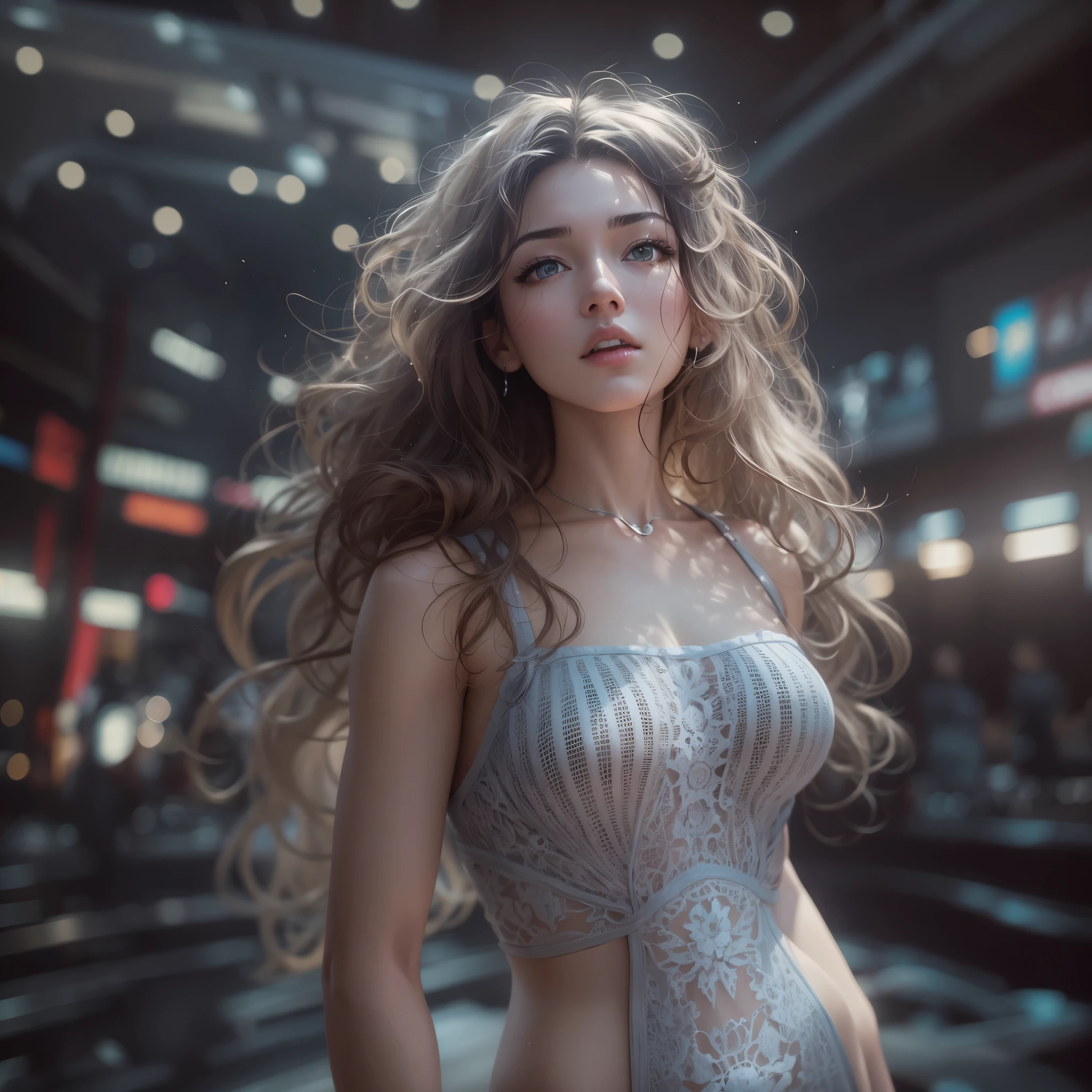 NSFW, 8k raw photo, highest quality, masterpiece, ultra high resolution, film grain, filmg, 1girl, look at the audience, natural skin texture, リアルな目と顔のdetailed, Full lips, ((highest quality)), ((masterpiece)), (detailed:1.4), 3D, thick voluminous hair、particles of light、Pure Energy Chaos Antitech、HDR(high dynamic range)、ray tracing、NVIDIA RTX、super resolution、Unreal 5、subsurface scattering、PBR texturing、post processing、anisotropic filtering、Depth of the bounds written、Maximum clarity and sharpnesultilayer texture、Albedo map and specular map、surface shading、Accurate simulation of light-material interactions、perfect proportions、octane rendering、Two-tone lighting、Wide Aperture、Low ISO、White balance、Rule of thirds、8K RAW,Michelle Hicks is known as a model and actress.
BREAK
Her height is considered to be around 175cm, which is typical for a model.
BREAK
Her hair color is dark brown.
BREAK
Her eye color is brown.
BREAK
She has a slender and well-proportioned model figure.
BREAK
She has a sharp and delicate face, characterized by a long nose and distinct eyebrows.
BREAK
Michelle Hicks has been featured in many fashion shows, advertisements, and magazine covers for her beauty.