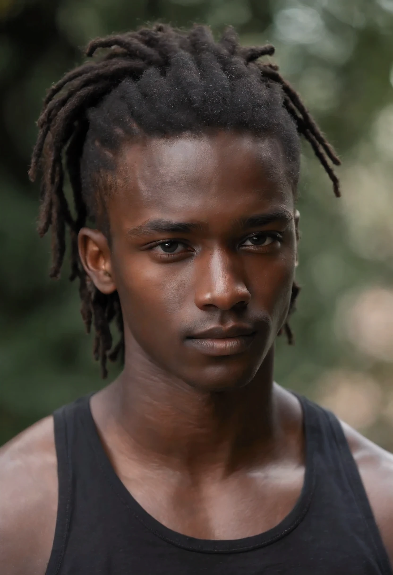 ((a deep black wound crosses his left cheek))) dark complexion, man around 15 years old, natural dreadlocks  small hair, distinctive blue eyes, wearing black t-shirt, tall, built and muscular, ravishing and handsome, burning wood in a royal setting, ultra sharp focus, realistic shot, royal male clothes, tetradic colors (scar:1.4)