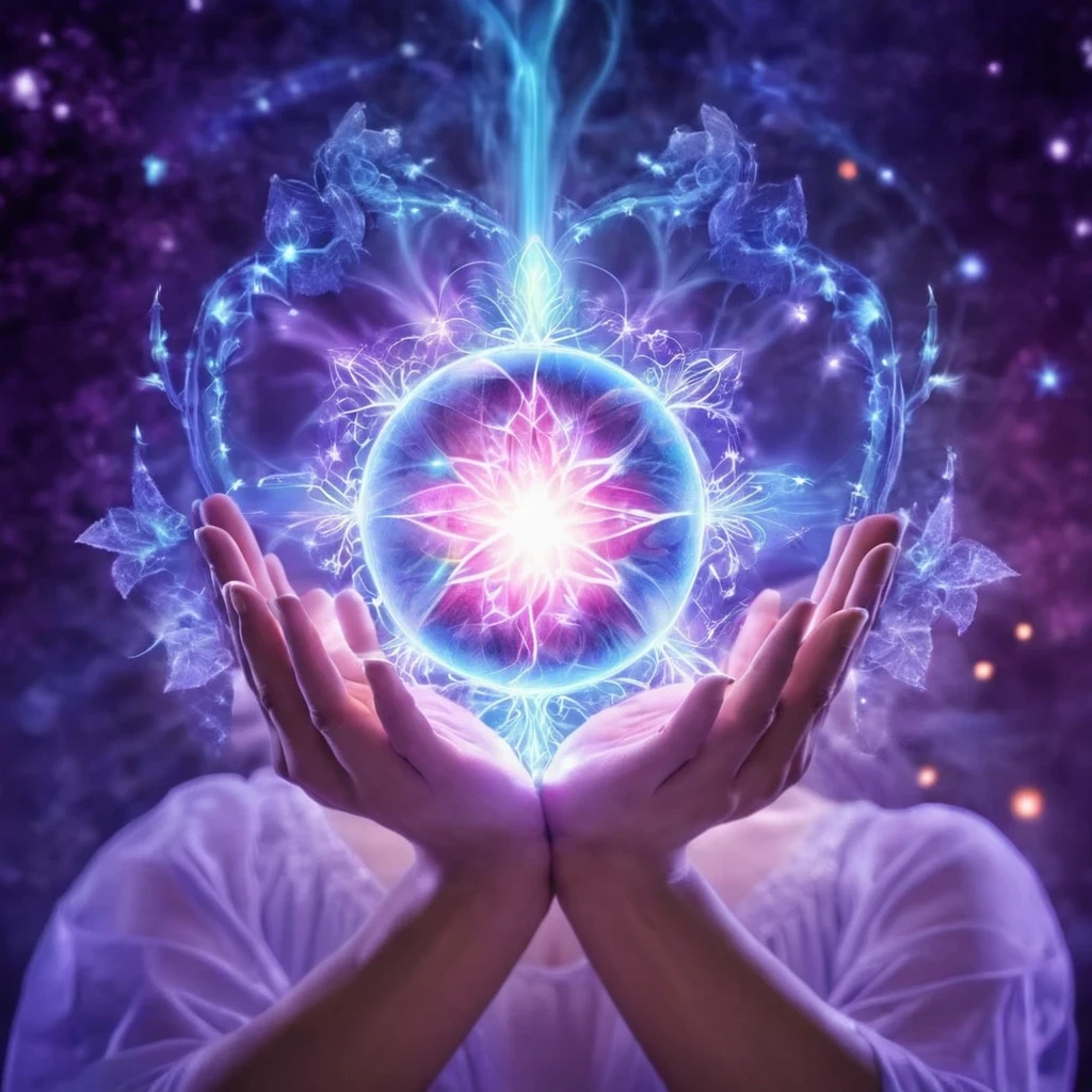 Enchanting magical healing energy