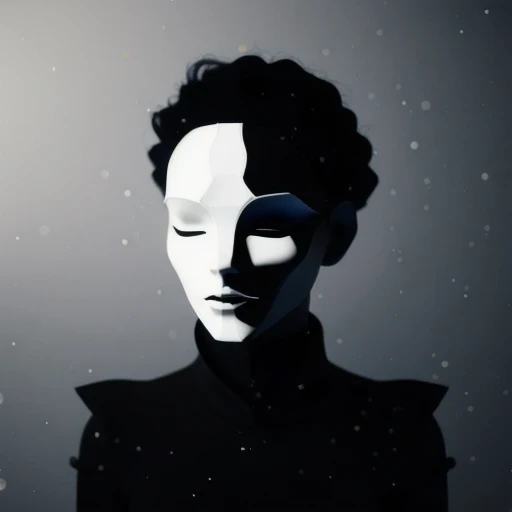 a close up of a person with a black hair and a white body, a still of an ethereal, unsettling image, female image in shadow, white glowing aura, ghostly form, anthropomorphic silhouette, fractal human silhouette, mysterious figure, symmetrical fullbody rendering, eerie person silhouette, ghostly figure, ultra ambient occlusion, single silhouette figure