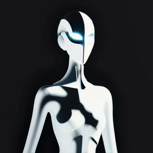 a close up of a person with a black hair and a white body, a still of an ethereal, unsettling image, female image in shadow, white glowing aura, ghostly form, anthropomorphic silhouette, fractal human silhouette, mysterious figure, symmetrical fullbody rendering, eerie person silhouette, ghostly figure, ultra ambient occlusion, single silhouette figure