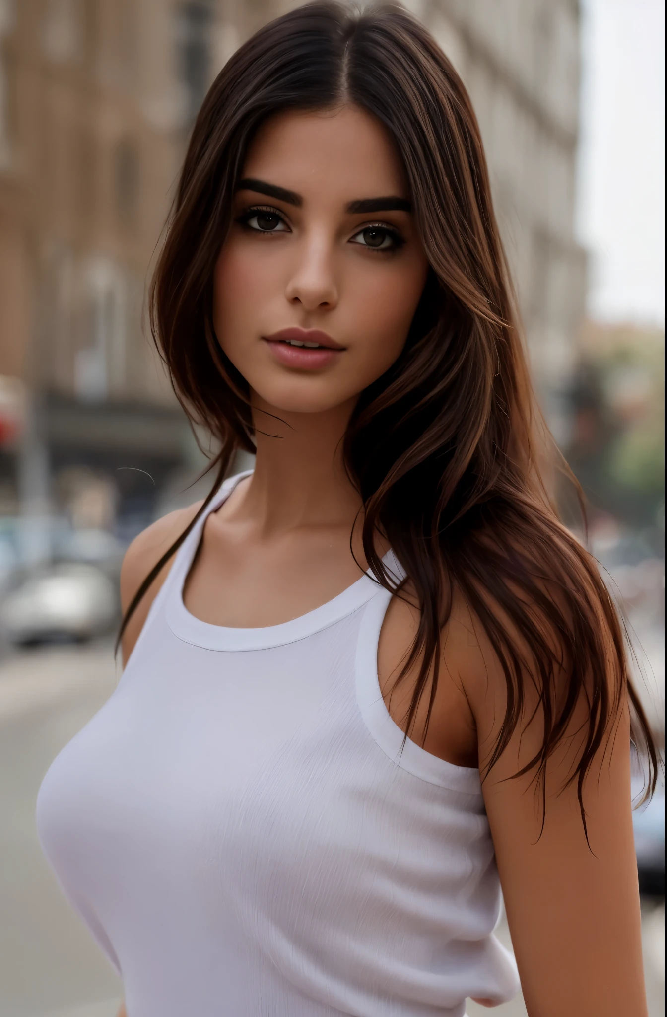 mulher arafada de regata branca parada na rua com moto ao fundo, julia sarda, 2 modelo feminino de 4 anos, retrato emily ratajkowski, Victoria Gavrilenko, angelina stroganova, Anna Nikonova aka Newmilky, Retrato de Sophie Mudd, linda modelo feminina, linda jovem modelo, cabelos castanhos e um corpo perfeito, modelo muito lindo