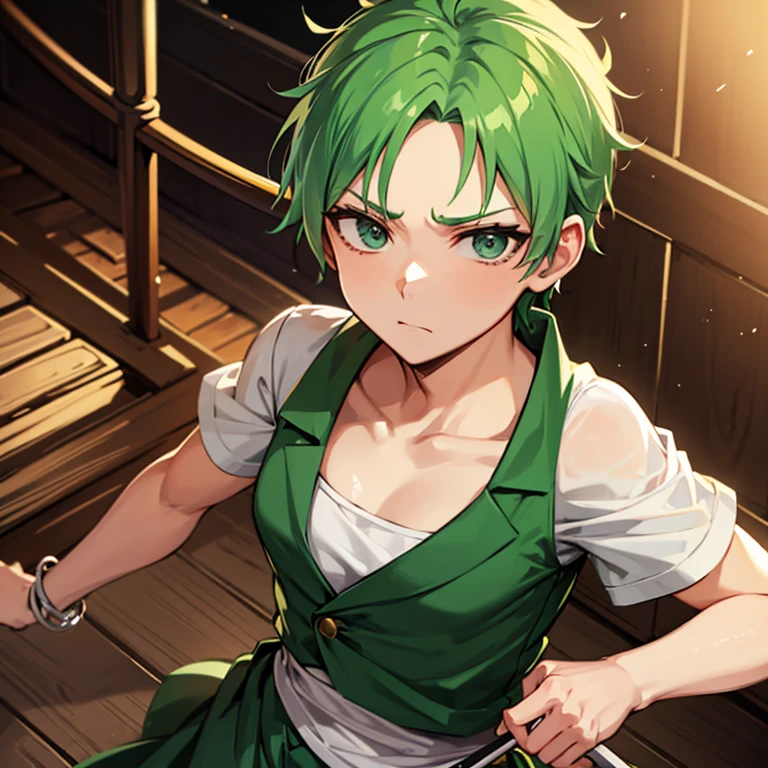 Roronoa zoro with feminine clothes