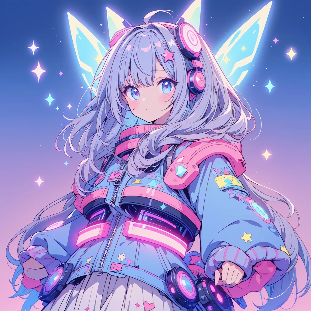 Star Fairy、cyber punk、simple background、kawaiitech