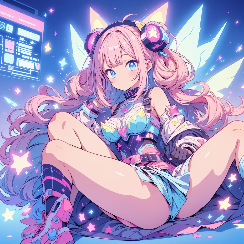 Star Fairy、cyber punk、simple background、kawaiitech