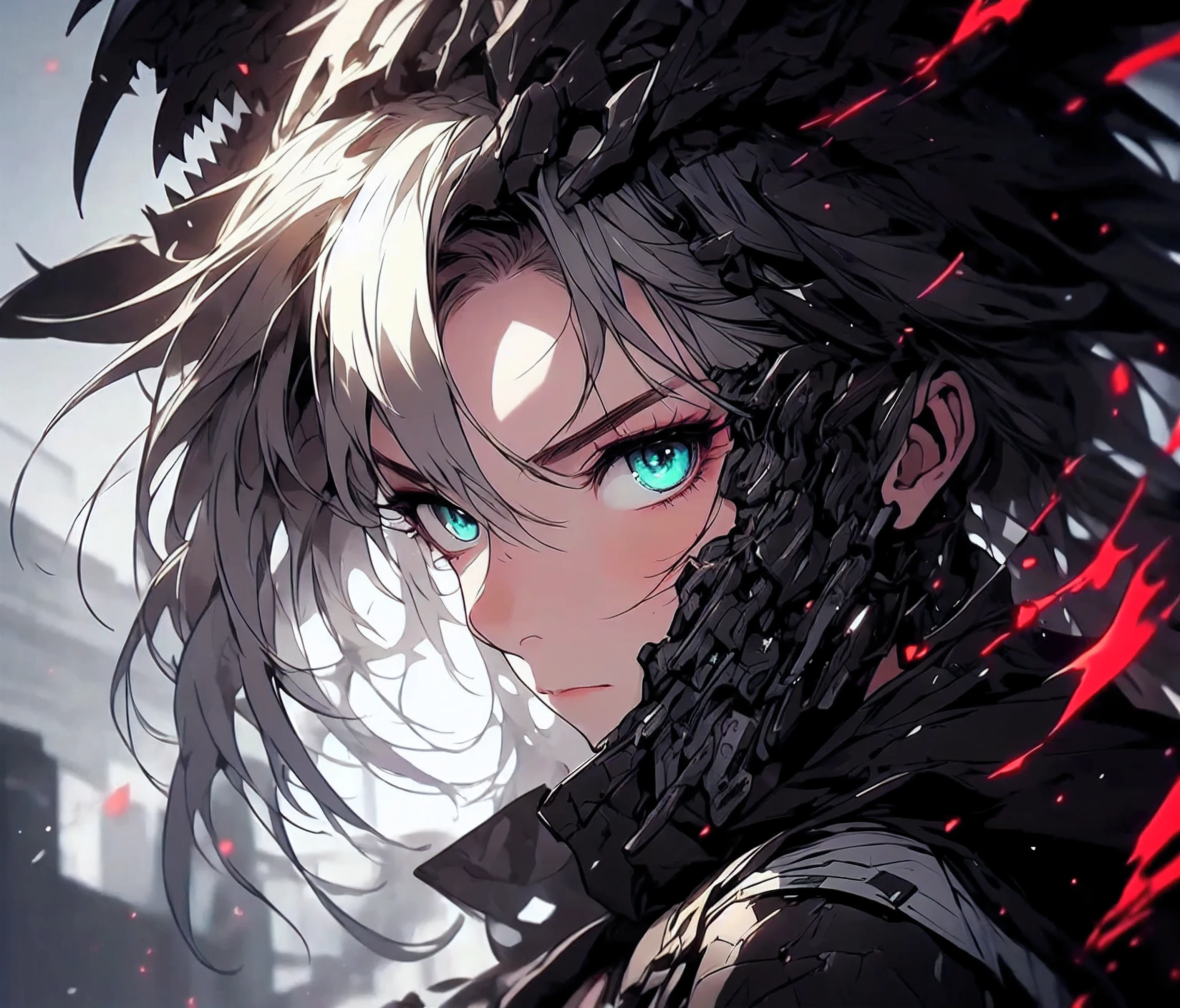 ((masterpiece)), ((ultra-detailed)), ((best quality)), (pgr style, in the style of punishing gray raven, Lucia crimson abyss, anime:1.2), ((intricate details)), 1girl, portrait, green eyes, flaming eyes, fire eyes, blonde hair, cybernetic, cyberpunk soldier, cyberpunk ninja, armor, bodysuit armor, high tech, goddess, (tsurime, sharp, serious, killing intent, cold aura, cold expression:1.4)
