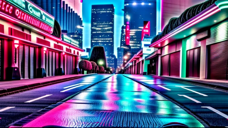 (obra de arte, maximum quality, Melhor qualidade, arte oficial, Beautiful and Aesthetic:1.2),(Blue-violet Neon lighting), (brilho vibrante), dynamic colors, Contraste impressionante, futuristic vibe, Electricity,shiny reflective surfaces,(paisagem urbana:1.3),8k,papel de parede oficial, melhor qualidade，It's better to draw style